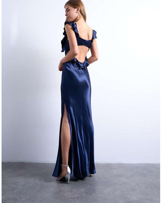 topshop blue satin slip dress Rent Topshop Light Blue Cowl Back Satin Slip Dress