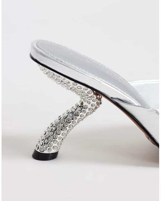 TOPSHOP White Octavia Strappy High Diamante Heel Sandal