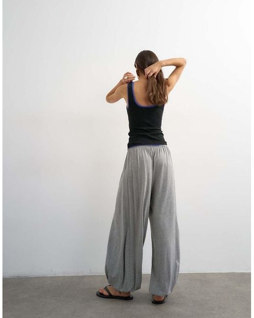 TOPSHOP Gray Jersey Viscose Balloon Trousers