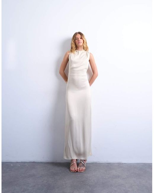 TOPSHOP White Low Armhole Maxi Occasion Dress