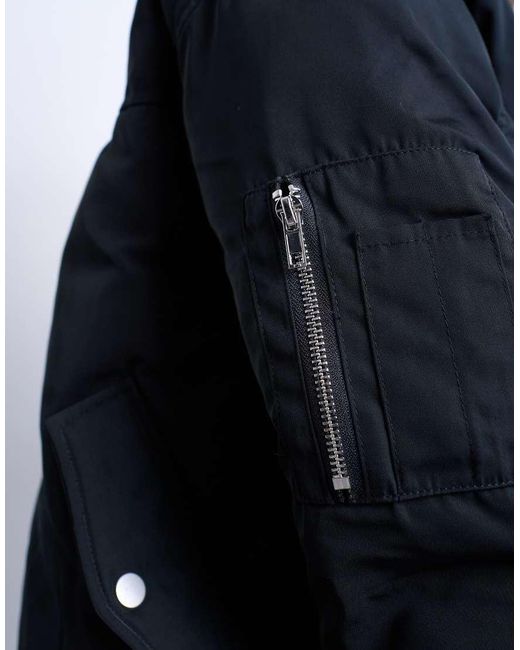 TOPSHOP Blue Padded Hybrid Bomber Jacket