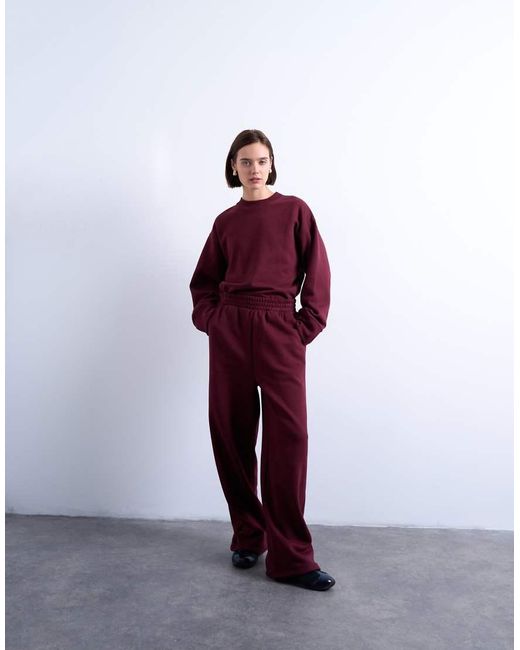 TOPSHOP Purple Clean Oversized Deep Cuff Sweat