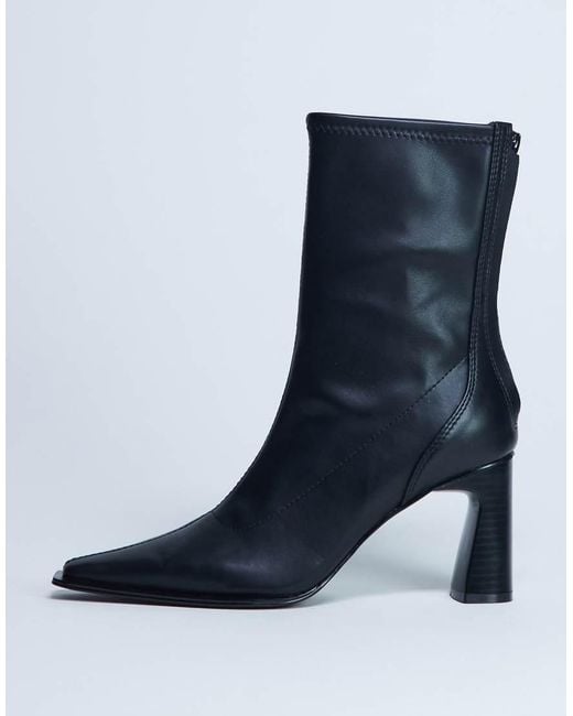 TOPSHOP Blue Nicky Chisel Toe Ankle Boot