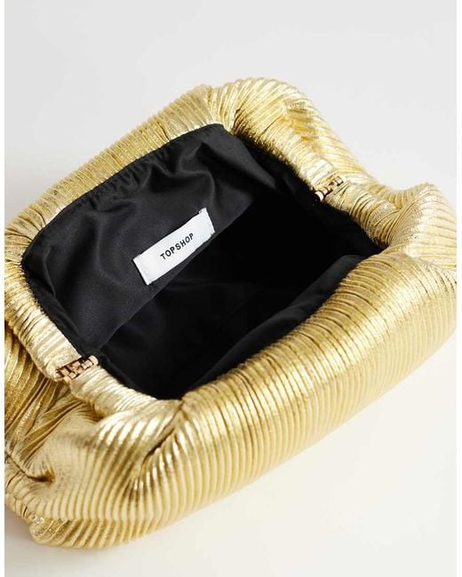 TOPSHOP Yellow Golde Medium Clutch Bag