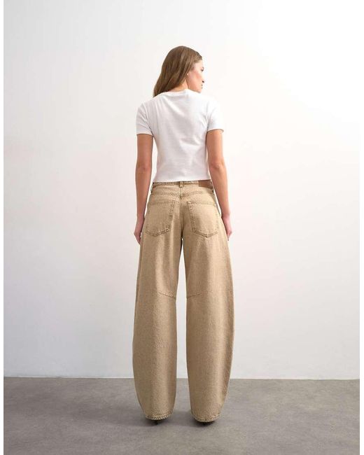 TOPSHOP Gray Barrel Mid Rise Jeans