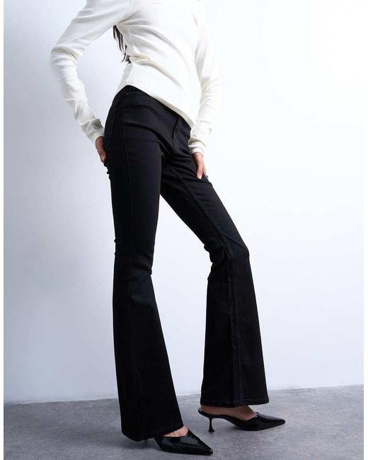 TOPSHOP White Jamie Flare High Rise Jean