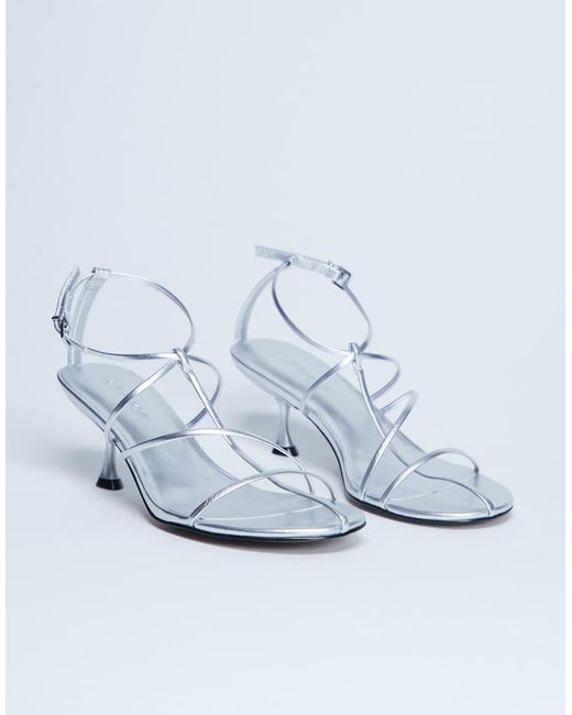 TOPSHOP Blue Itzia Strappy Mid Heel Sandals