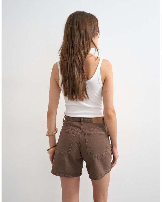 TOPSHOP White Editor Denim Shorts