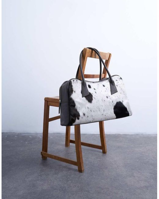 TOPSHOP Brown Suki Real Leather Shoulder Bowler Bag