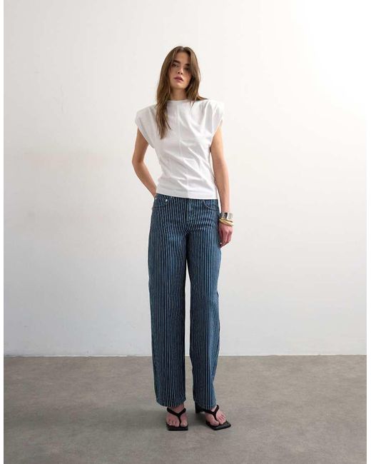 TOPSHOP Blue Cinch Low Rise Relaxed Jean