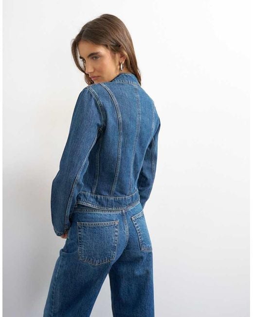 TOPSHOP Blue Denim Drummer Boy Jacket