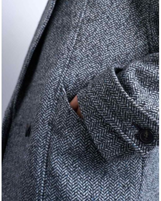 TOPSHOP Gray Formal 80S Double Breast Bomber With Wool