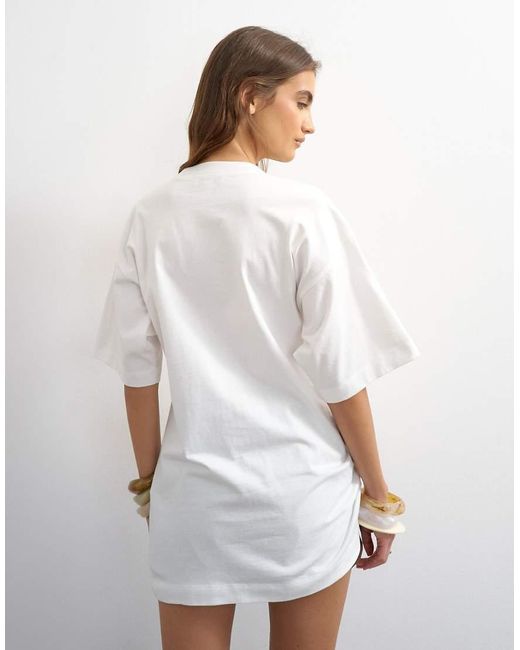 TOPSHOP White Ruched Side Tee