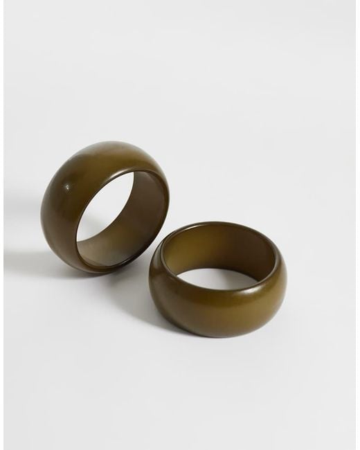 TOPSHOP Green Beth 2Pk Chunky Bangle