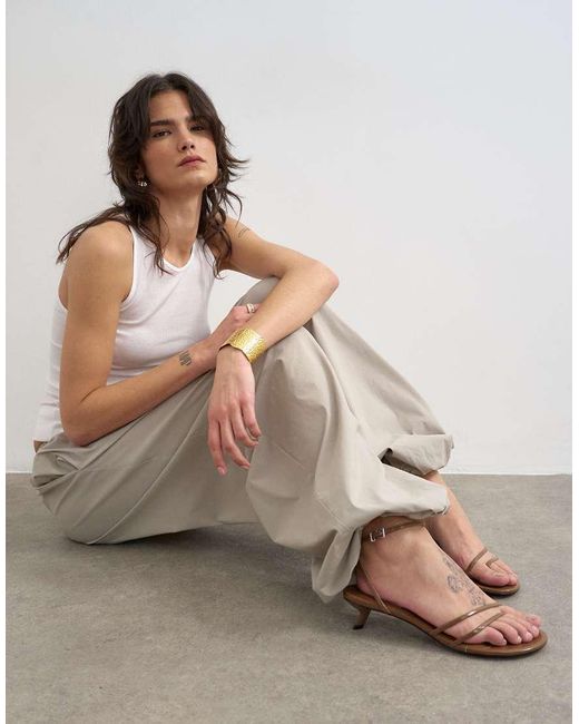 TOPSHOP White Drawcord Tech Fabric Balloon Trousers
