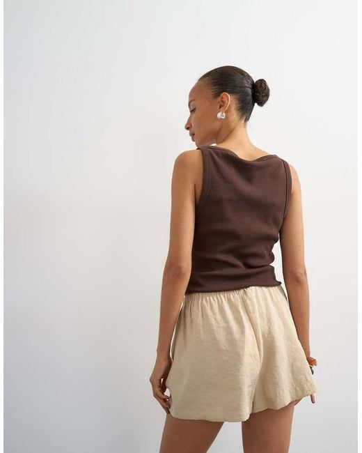 TOPSHOP Multicolor Tie Waist Seam Detail Shorts