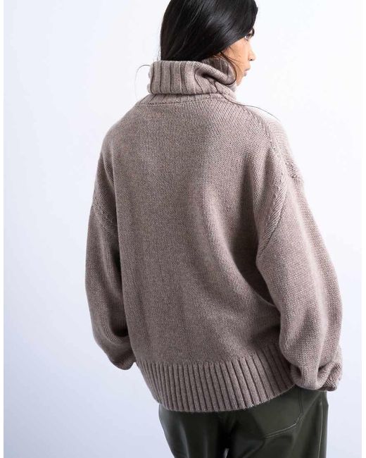 TOPSHOP Multicolor Knitted Premium Cashmere Roll Neck Jumper