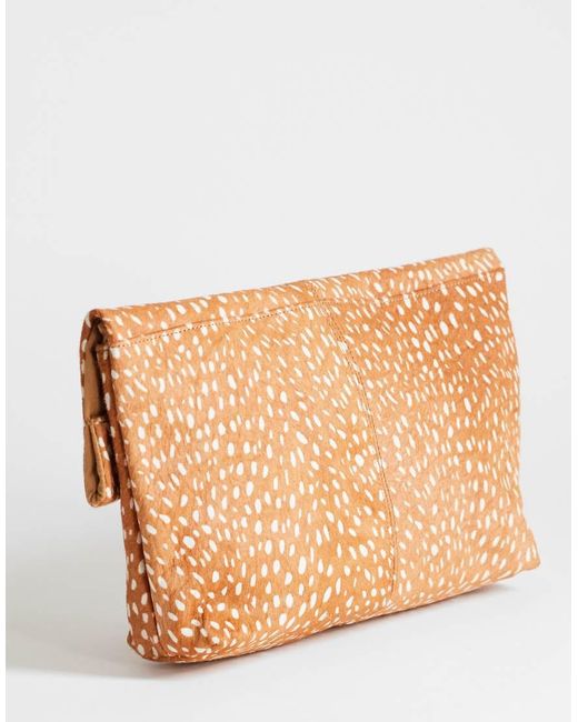 TOPSHOP Orange George Oversized Clutch Bag