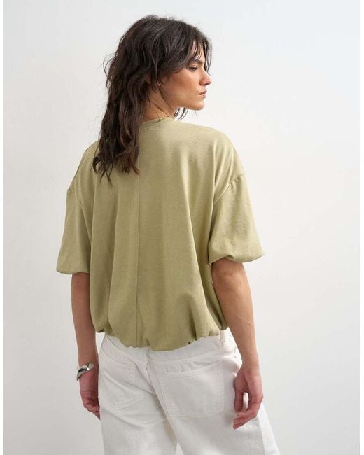 TOPSHOP Gray Bubble Hem Tee