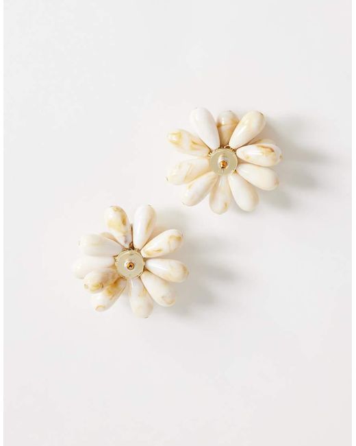 TOPSHOP White Dezi Semi Precious Cluster Earring