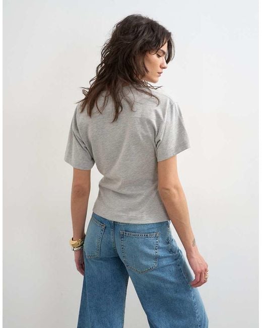 TOPSHOP Blue V-neck Cinch