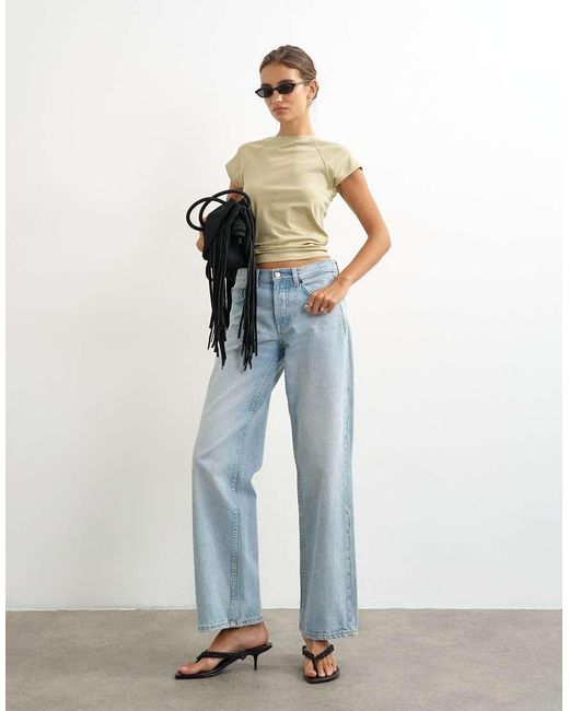 TOPSHOP Natural Cap Sleeve T-shirt