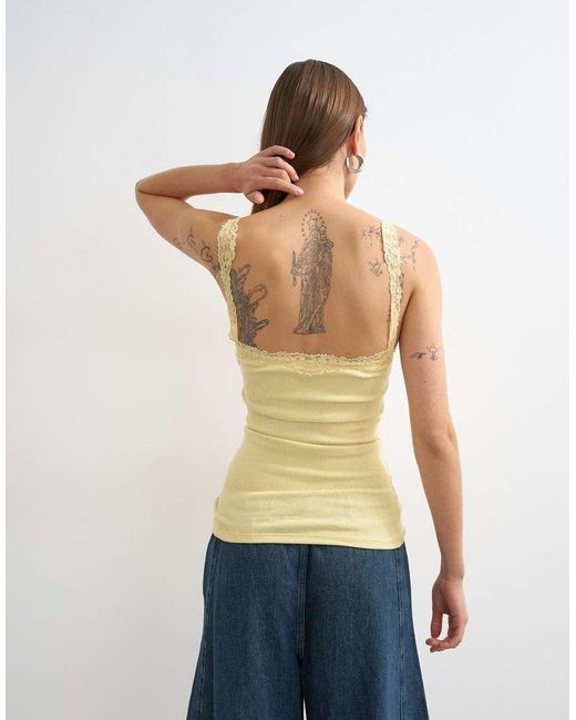 TOPSHOP Blue Lace Trim Cami