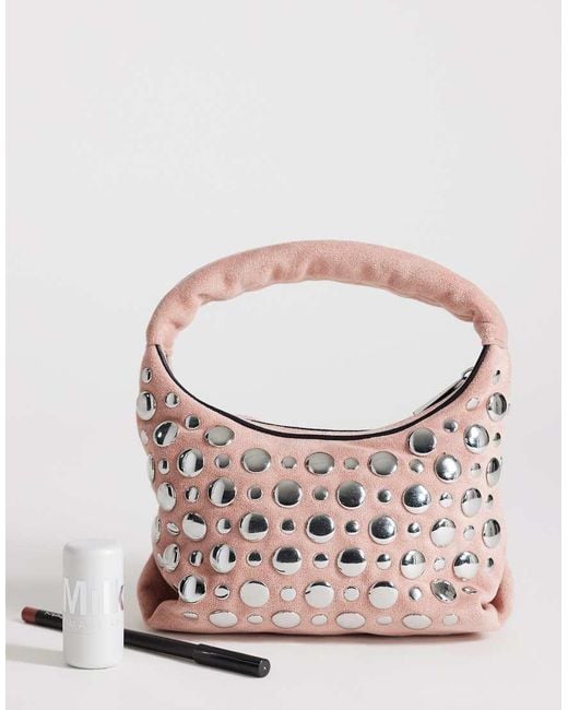 TOPSHOP Pink Juno Small Studded Grab Bad