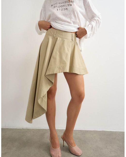 TOPSHOP White Asymmetric Mini Skirt