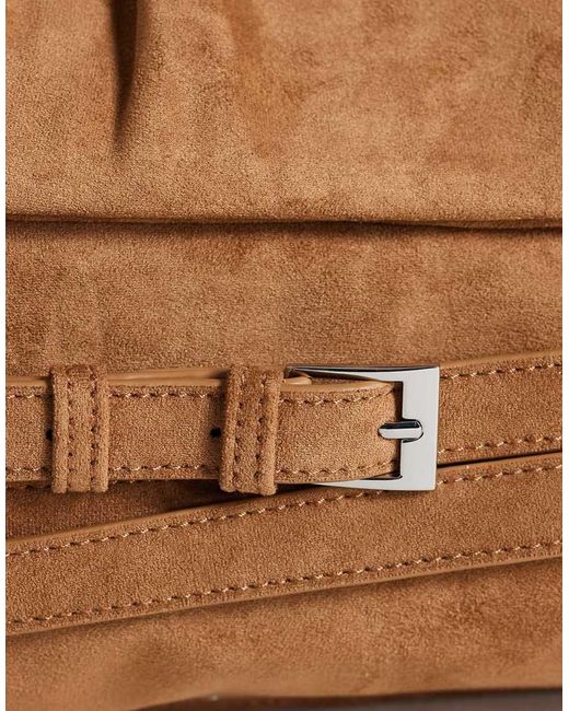 TOPSHOP Brown Meadow Oversized Strap Clutch