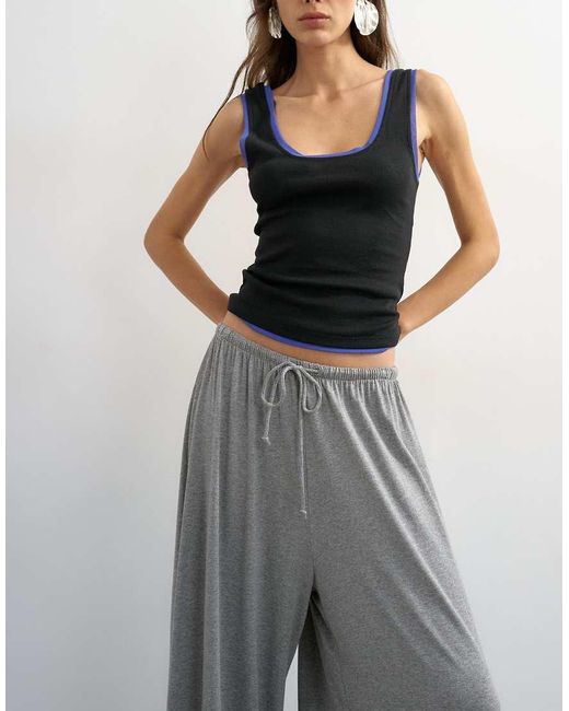 TOPSHOP Gray Jersey Viscose Balloon Trousers