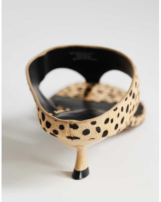 TOPSHOP Metallic Nancy Toe Thong Mid Heel Sandal
