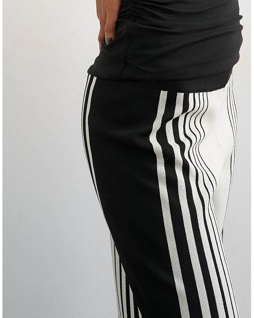 TOPSHOP Gray Knitted Wide Leg Trouser