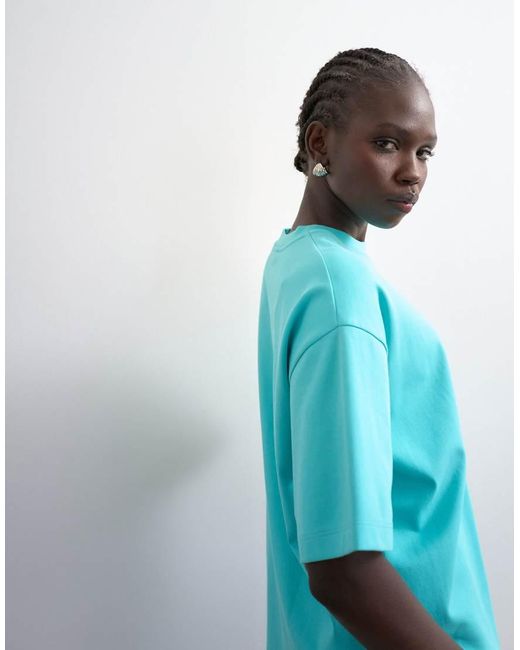 TOPSHOP Blue Premium Interlock Oversized Tee