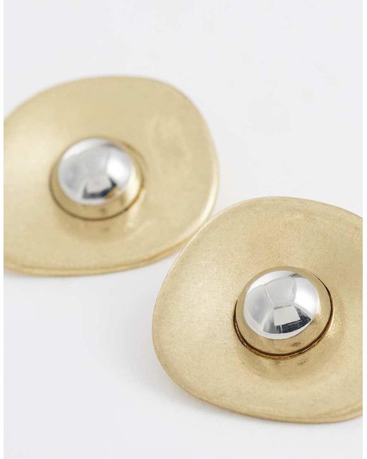TOPSHOP Metallic Cece Statement Round Stud Earrings