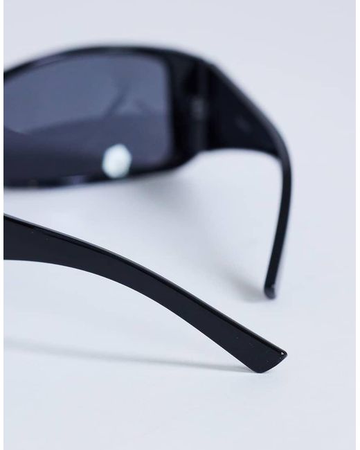TOPSHOP Blue Ibiza Wrapround Rectangle Sunglasses