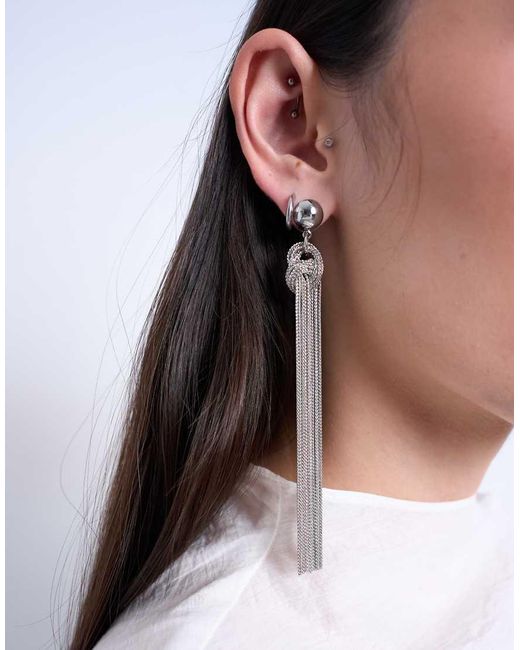 TOPSHOP White Perl Tassel Earrings