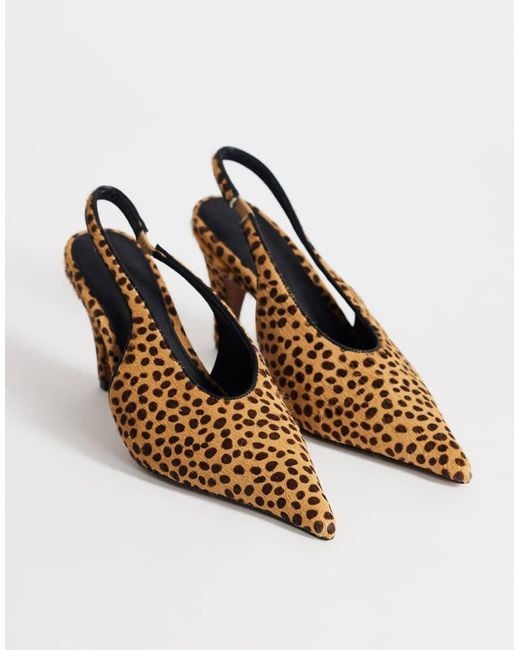 TOPSHOP Metallic Arabella Cone Heel Sling Back Court Shoe