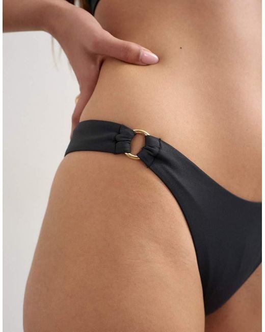 TOPSHOP Brown Thailand High Leg Cheeky Bikini Bottom