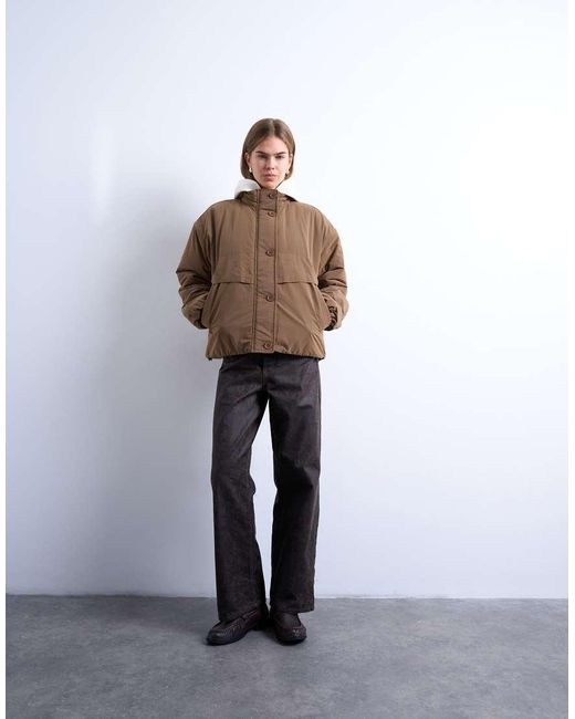 TOPSHOP Brown Hybrid Padded Jacket