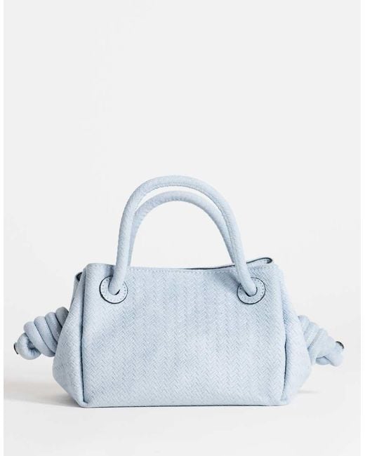 TOPSHOP Blue Jenny Grab Weave Bag