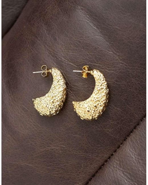 TOPSHOP Metallic Camille Textured Stud Earring
