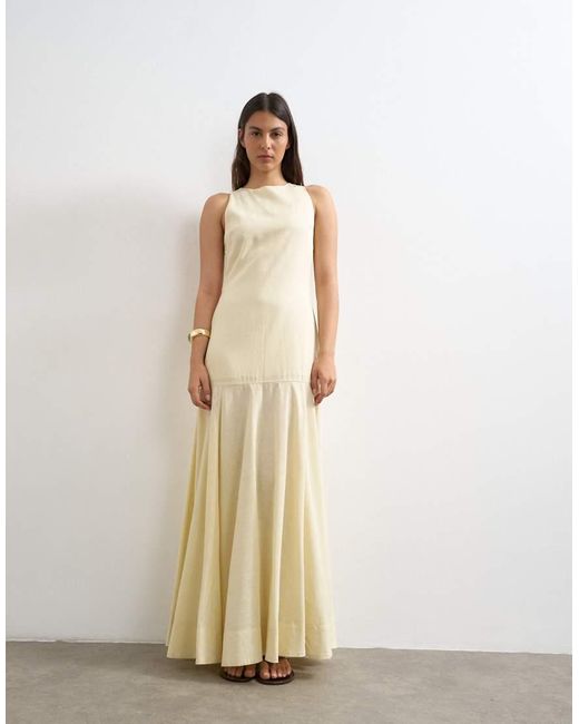 TOPSHOP Natural Dropped Waist Full Circle Hem Midi Dress