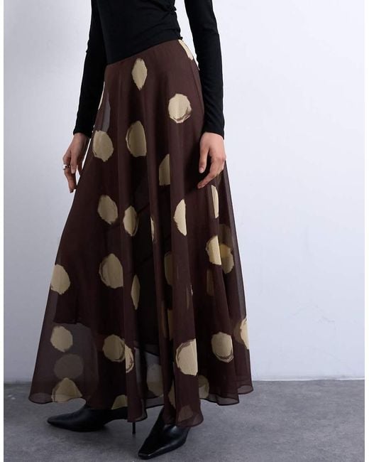 TOPSHOP Black Chiffon Full Maxi Skirt