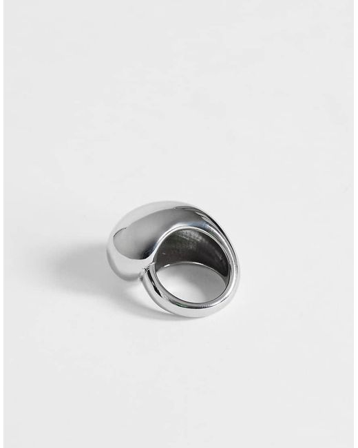 TOPSHOP White Roy Waterproof Stainless Steel Asymmetric Ring