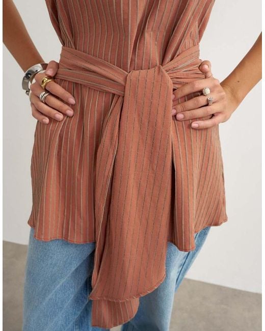 TOPSHOP Multicolor Tie Waist Scoop Cami