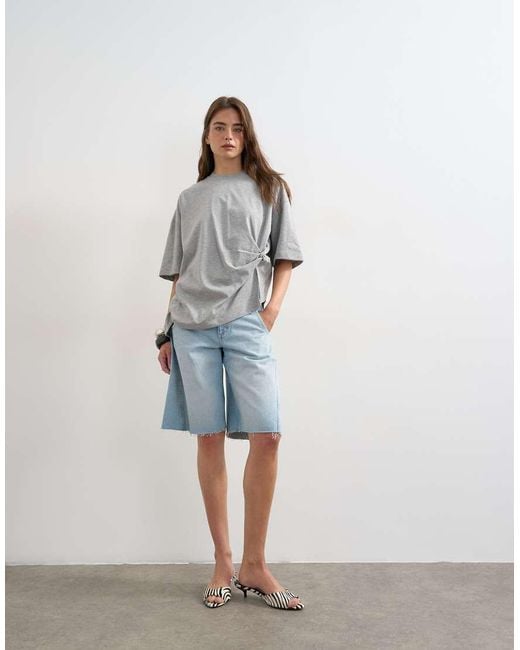 TOPSHOP White Knot Twist T-shirt
