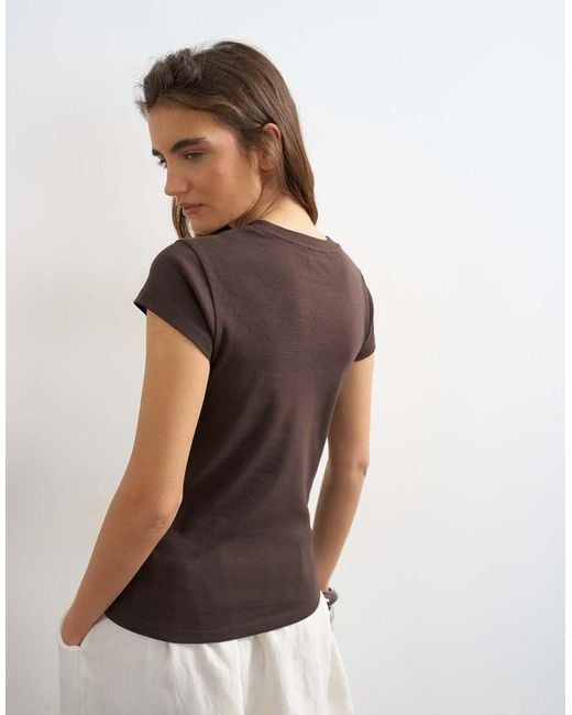 TOPSHOP Brown Everyday Tee