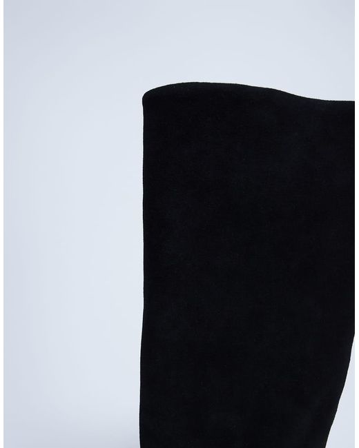 TOPSHOP Black Nelly Real Suede Pointed Toe Slouch Boot
