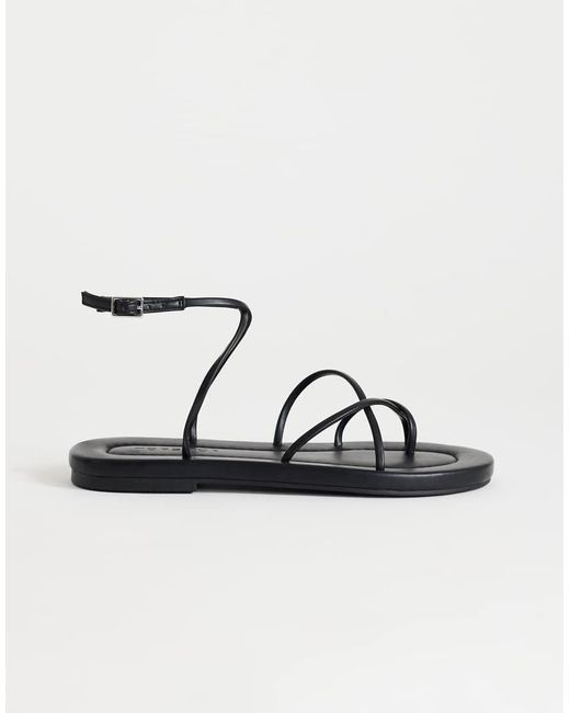 TOPSHOP Brown Emma Strappy Flat Sandal